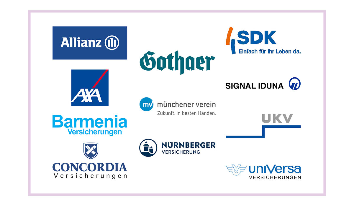 Ausgewählte Anbieter von Heilpraktiker Versicherungen